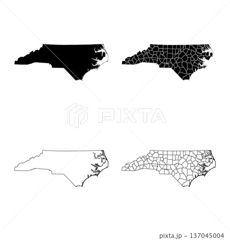 North Carolina State Outline and Solid Fill Map Set. North Carolina State Outline and Solid Fill Map Set. 137045004