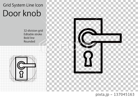 Door knob icon. Keyhole and lock icon Door knob icon. Keyhole and lock icon 137045163