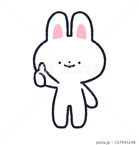 サムズアップするうさぎ 137045248