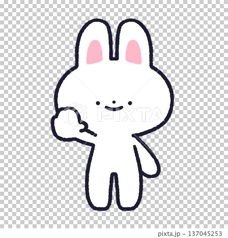 Rabbit raising one hand Rabbit raising one hand 137045253