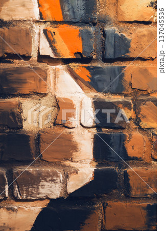 Paint on a brick wall texture 137045536