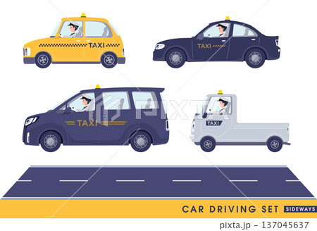 車を運転する運転手男性のセット 137045637
