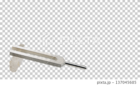 Macro photography of a tuning fork with a crystal and a DNA tuner (transparent background) Macro photography of a tuning fork with a crystal and a DNA tuner (transparent background) 137045685