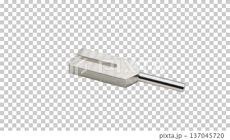 Tuning fork tuner, macro photography, transparent background, metal healing tool 137045720