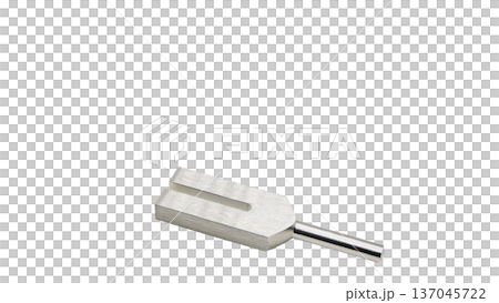 Tuning fork tuner, macro photography, transparent background, metal healing tool Tuning fork tuner, macro photography, transparent background, metal healing tool 137045722