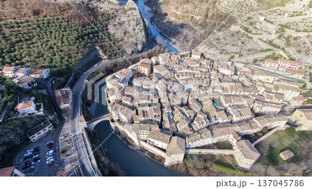 town of Entrevaux in alpes de haute provence 137045786