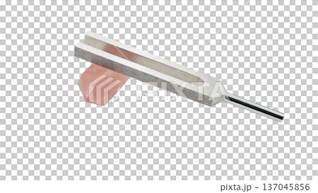ローズクォーツとクリスタルチューナー　音叉と天然石のマクロ素材 137045856