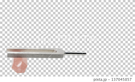 ローズクォーツとクリスタルチューナー　音叉と天然石のマクロ素材 137045857