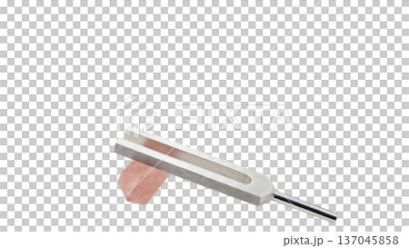 Rose quartz and crystal tuner, tuning fork and natural stone macro material 137045858