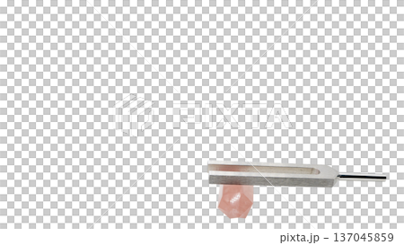 Rose quartz and crystal tuner, tuning fork and natural stone macro material 137045859