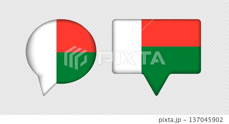 Flag of Madagascar in speech bubble. 137045902