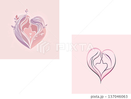 Vsai mother and daughter love relationship heart symbol Vsai mother and daughter love relationship heart symbol 137046063