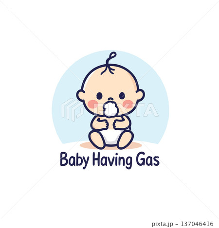 Vsai baby experiencing stomach discomfort and gas pain 137046416
