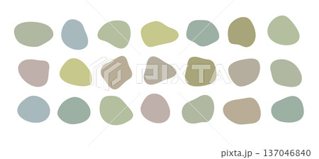 Organic Irregular Blob Shapes Set Pastel Muted Colors Fluid Abstract Forms Collection Vector Illustration 137046840