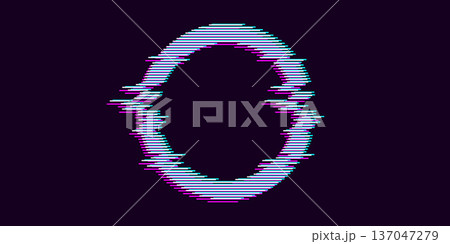 Glitch circle frame design. Abstract round frame. Vector , illustration. 137047279