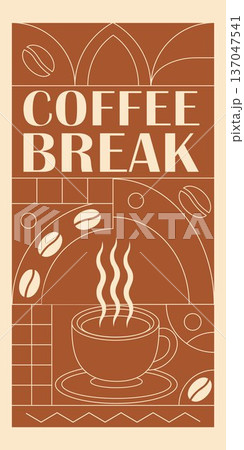 Coffee Themed Geometric Banners Collection. Hand drawn illustration of Coffee. Abstract geometric line background. Coffee icons, with simple shapes for coffee shops, product packaging, cafe Coffee Themed Geometric Banners Collection. Hand drawn illustration of Coffee. Abstract geometric line background. Coffee icons, with simple shapes for coffee shops, product packaging, cafe 137047541