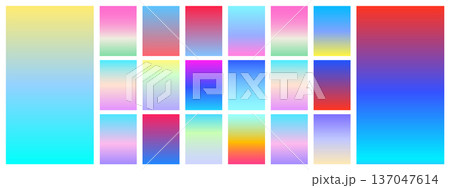 Soft water sunset sea color gradient background set. Vector screen design for mobile app. 137047614