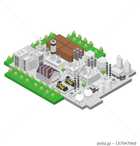 Biomass power plant isometric 137047668