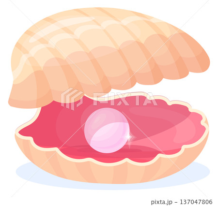 Exotic marine jewelry. Aquatic pearl shell icon Exotic marine jewelry. Aquatic pearl shell icon 137047806