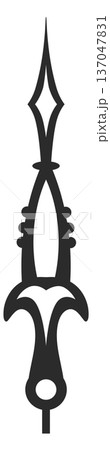 Clock hand black silhouette. Clockwork part icon Clock hand black silhouette. Clockwork part icon 137047831