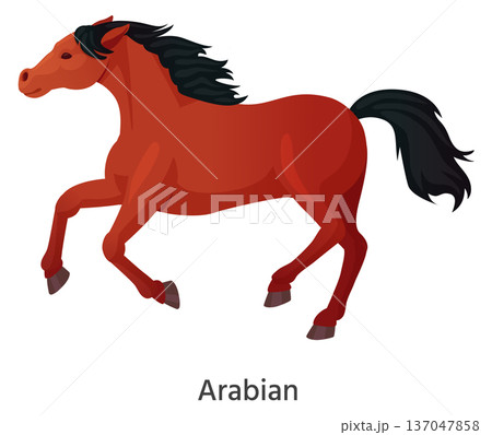 Arabian stallion icon. Running animal. Wild horse 137047858