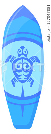 Marine surfing equipment. Summer fun wooden board Marine surfing equipment. Summer fun wooden board 137047881
