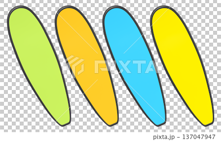 Set of surfboard for summer surfing on surf board on white background. Set of surfboard for summer surfing on surf board on white background. 137047947