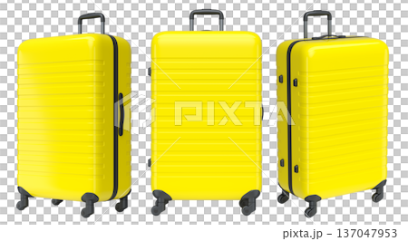 Set of luggage with beach accessories for summer holidays on white background. Set of luggage with beach accessories for summer holidays on white background. 137047953