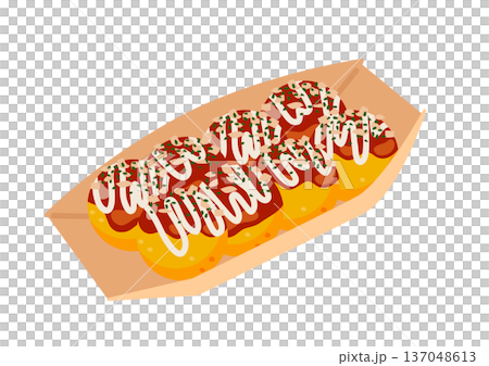 Delicious-looking takoyaki in a pack Delicious-looking takoyaki in a pack 137048613