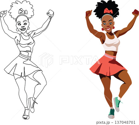 female figure of brazilian girl dancing- 137048701