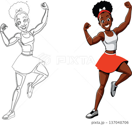 female figure of brazilian girl dancing- 137048706