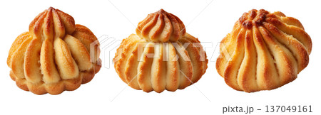 Set of Maamoul traditional sesame covered pastry, cookies powdered with sugar on white background. Concept of baked dessert food 137049161