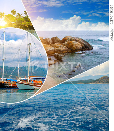 Tropical Summer Vacation Travel Collage Tropical Summer Vacation Travel Collage 137049194