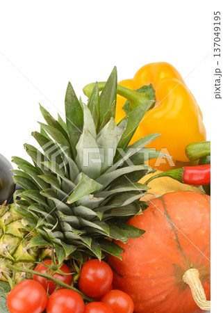 Close-up of Colorful Assorted Fruits and Vegetables Close-up of Colorful Assorted Fruits and Vegetables 137049195