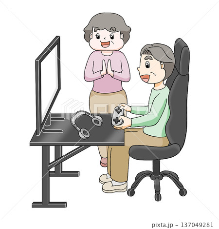 eスポーツを楽しむ高齢者 eスポーツを楽しむ高齢者 137049281