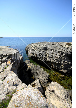 sea and cliffs. A Rocky Area By The Sea istanbul, Turkey 137049807