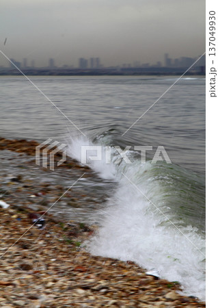 view of istanbul. close up sea. view of istanbul. close up sea. 137049930
