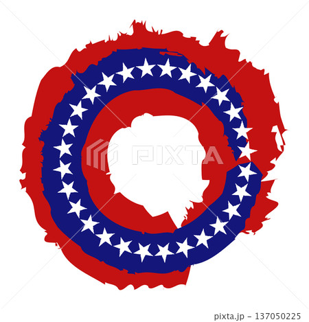 Patriotic grunge frame with stars and paint brush strokes in USA flag colors. Patriotic grunge frame with stars and paint brush strokes in USA flag colors. 137050225