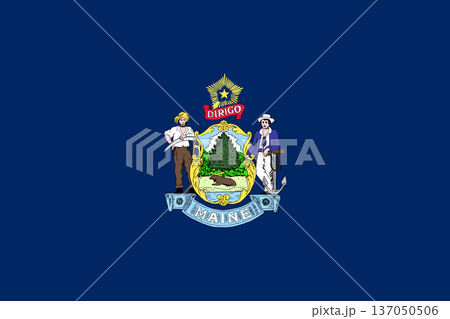 Maine state flag 3-2 ratio. Part of The United States of America. Clean design for print, web, or educational use. Vector illustration. Maine state flag 3-2 ratio. Part of The United States of America. Clean design for print, web, or educational use. Vector illustration. 137050506
