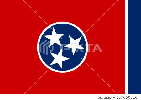 Tennessee state flag 3-2 ratio. Part of The United States of America. Clean design for print, web, or educational use. Vector illustration. 137050510