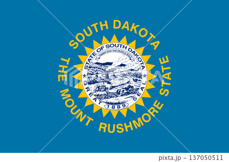 South Dakota state flag 3-2 ratio. Part of The United States of America. Clean design for print, web, or educational use. Vector illustration. South Dakota state flag 3-2 ratio. Part of The United States of America. Clean design for print, web, or educational use. Vector illustration. 137050511