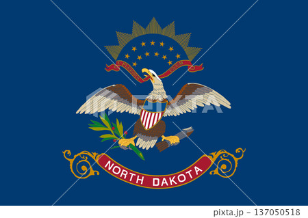 North Dakota state flag 3-2 ratio. Part of The United States of America. Clean design for print, web, or educational use. Vector illustration. North Dakota state flag 3-2 ratio. Part of The United States of America. Clean design for print, web, or educational use. Vector illustration. 137050518