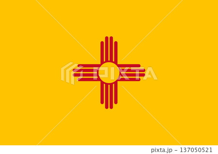 New Mexico state flag 3-2 ratio. Part of The United States of America. Clean design for print, web, or educational use. Vector illustration. New Mexico state flag 3-2 ratio. Part of The United States of America. Clean design for print, web, or educational use. Vector illustration. 137050521