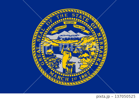 Nebraska state flag 3-2 ratio. Part of The United States of America. Clean design for print, web, or educational use. Vector illustration. 137050525