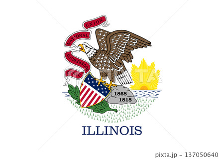 Illinois state flag 3-2 ratio. Part of The United States of America. Clean design for print, web, or educational use. Vector illustration. 137050640