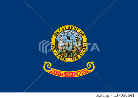 Idaho state flag 3-2 ratio. Part of The United States of America. Clean design for print, web, or educational use. Vector illustration. 137050641