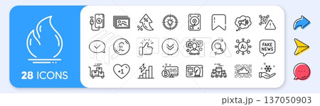 Idea, Consumption growth and Boxes pallet line icons. Interest rate, AI generate, Inflation icons. Pack of Image gallery, Search, Fake news icon. Vector Idea, Consumption growth and Boxes pallet line icons. Interest rate, AI generate, Inflation icons. Pack of Image gallery, Search, Fake news icon. Vector 137050903