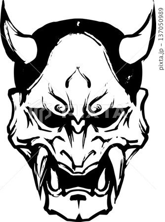 般若の墨絵イラスト 137050989