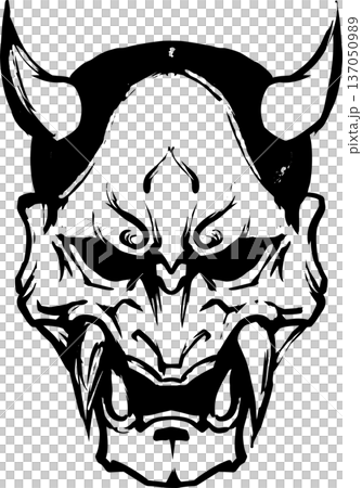 般若の墨絵イラスト 137050989