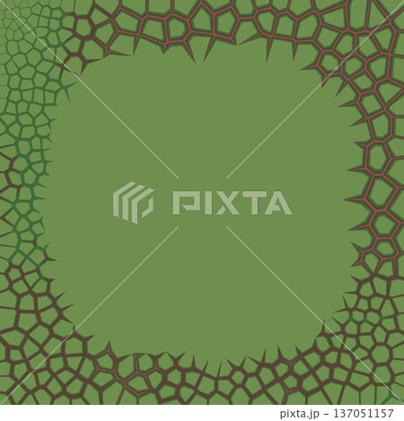 Organic Foliage Inspired Geometric Pattern with Empty Copy Space 137051157